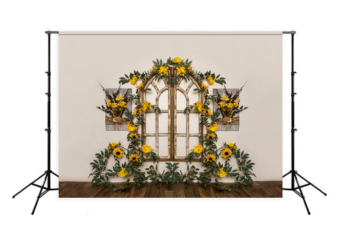 Yellow Flowers Spring Backdrop for Photography Designed by Beth