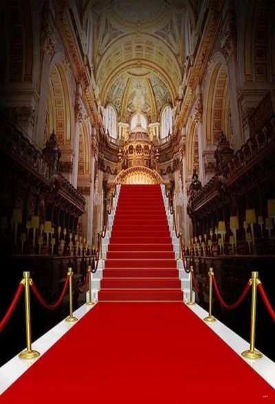 Red Carpet Golden Palace Photography Backdrops CM-4851