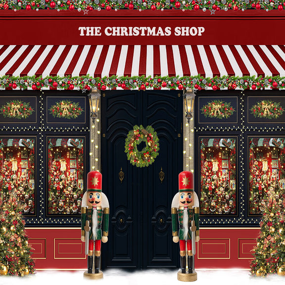Nutcracker Christmas Shop Photo Studio Backdrop D1002 Dbackdrop