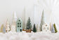 Christmas Tree Snowy Village Backdrop Decoration