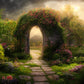 Spring Magic Flower Arch Garden Backdrop D1015