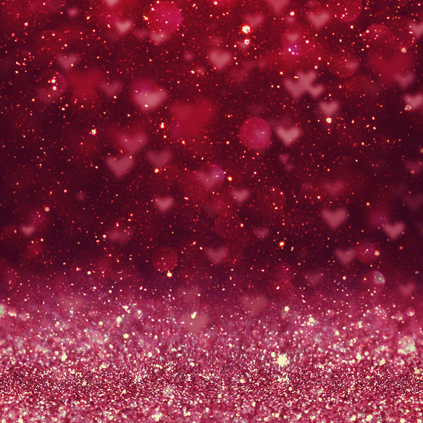 Pink Shinny Hearts Valentine's Day Backdrop D1032
