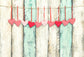Vintage Wood Love Heart Valentine Backdrop