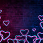Glowing Love Hearts Brick Wall Backdrop D1042