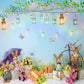 Easter Decoration Backdrop Bunny Flowers D1075