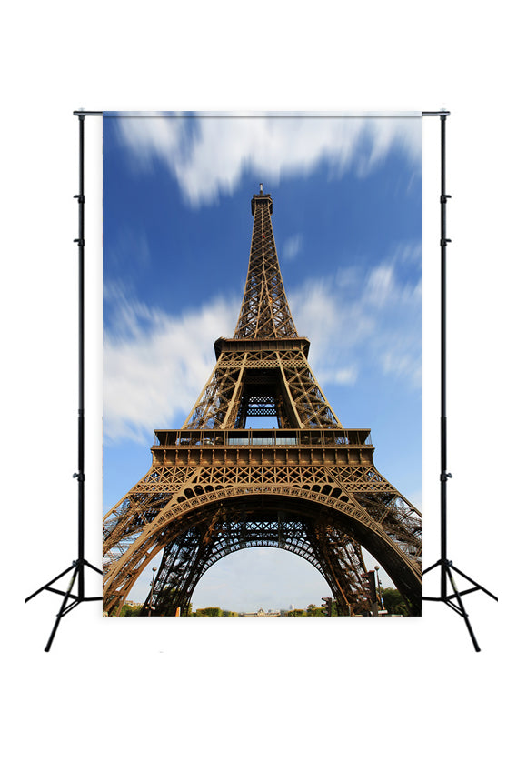 Paris Eiffel Tower Blue Sky Backdrop for Photo Studio D122