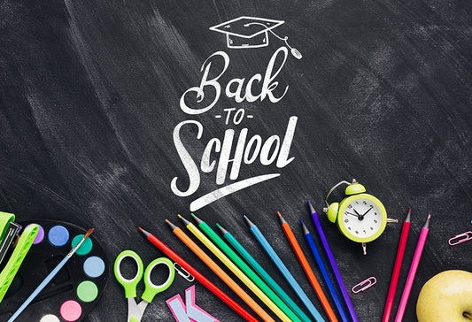 Back to School Backdrop Color Pencils Chalkboard Backdrop D646