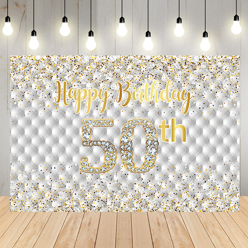 Happy 50th Birthday Party Personalize Backdrop D704