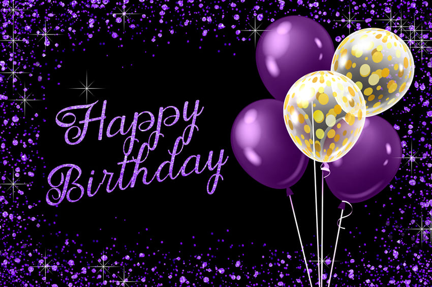 Purple Custom Birthday Backdrop Balloons Decor D724 – Dbackdrop