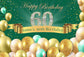 Custom 60th Happy Birthday Golden Balloon Backdrop