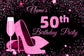 50th Birthday Party Romantic Pink Custom Backdrop D730
