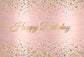 Pink Golden Custom Happy Birthday Backdrop D732