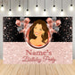 Custom Photo Backdrop Rose Gold Black Birthday Shining Backdrop