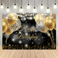 Gold Balloons Bokeh Custom Birthday Backdrop D736