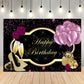 Purple Gold Birthday Party Custom Backdrop Banner D738