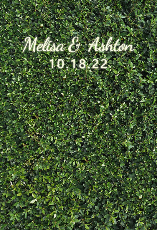 Green Leaves Wedding Ceremony Custom Backdrop