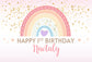 Boho Rainbow 1st Birthday Party Photography Backdrop