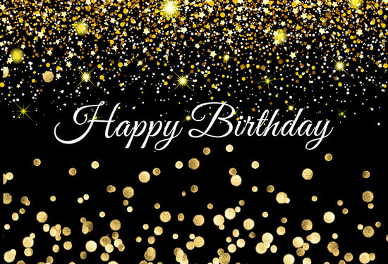 Black and Gold Birthday Banner Photography Backdrop D777 – Dbackdrop