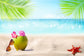 Seaside Sandy Beach Summer Photo Booth Backdrop