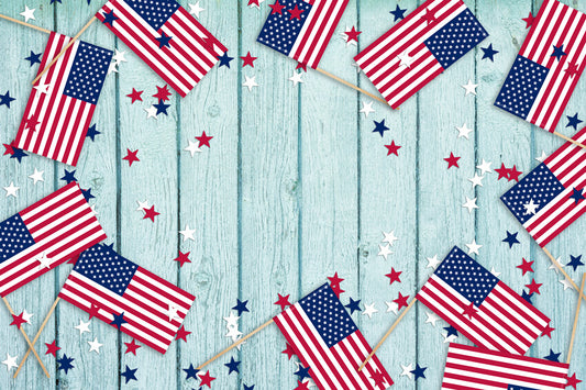 American Flag Independence Day Wood Backdrop