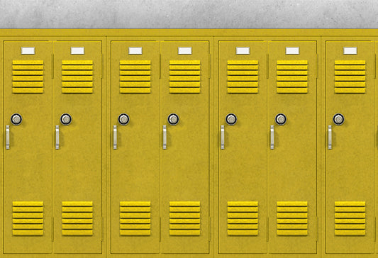Back to School Day Yellow Locker Row Backdrop for Photos
