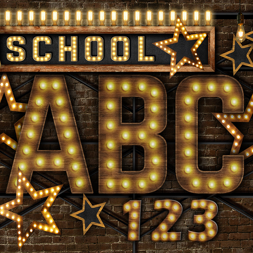 Abc Rentals Backdrop Luminous Back School ABC Photo Studio Backdrop D847 – Dbackdrop