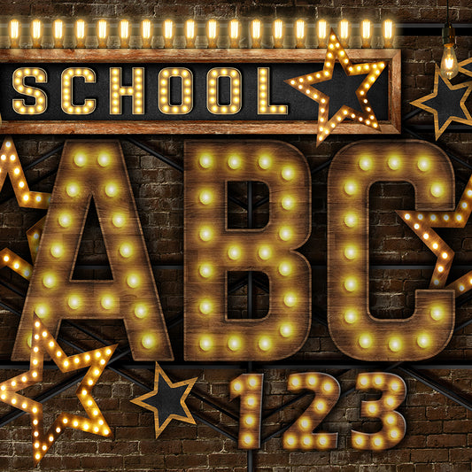 Luminous Back School ABC Photo Studio Backdrop