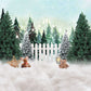 Christmas Tree Fence Winter  Family Photoshoot Backdrop