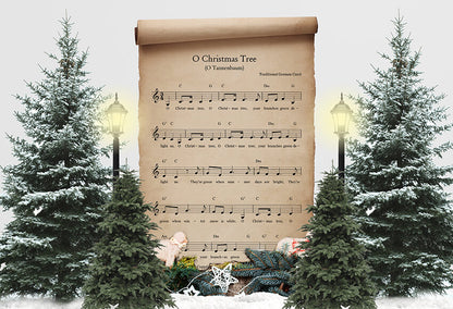 Christmas Song Winter Photography Backdrop 