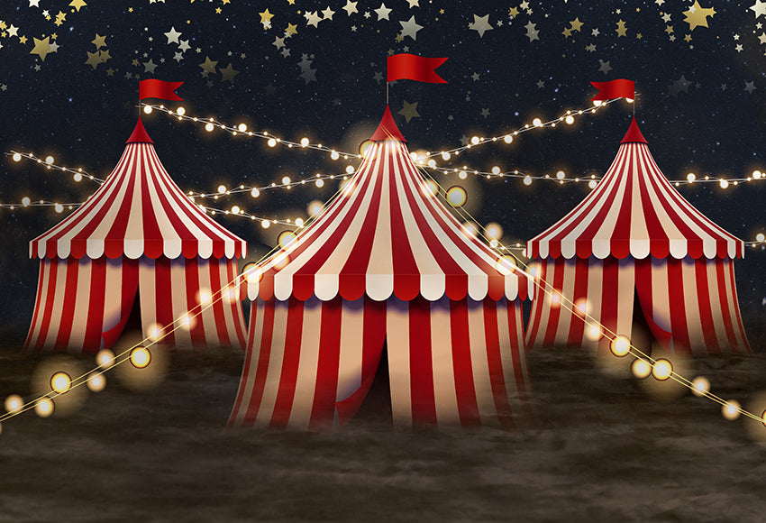 Circus Backdrop Tent Night Star Photography Backdrop D874