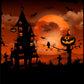 Halloween Backdrop Night Pumpkin Full Moon