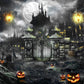 Halloween Night Gate Castle Photography Backdrop D909