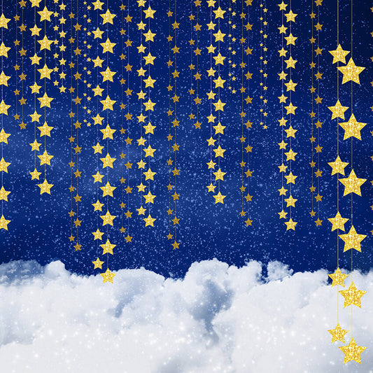 Night Sky Shining Stars Clouds Photography Backdrop D923