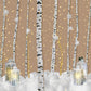 Winter Tree Trunk Snowflake Christmas Backdrop D924