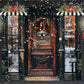 Snowy Winter Christmas Shop Door Backdrop D928