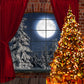 Christmas Tree Window Moon Backdrop D947