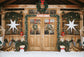 Christmas Wooden House Photography Backdrop