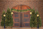 Vintage Door Christmas Tree Backdrop