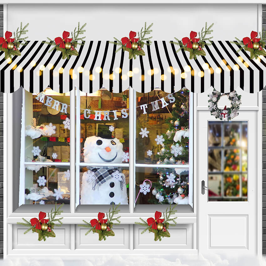 Christmas Shop Snowman Decoration Backdrop D962