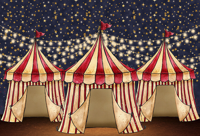 Twinkle Lights Stars Little Tent Backdrop