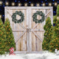 Wood Door Christmas Tree Backdrop D966
