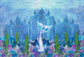 Underwater Castle Aquatic Plants Mermaid Backdrop
