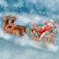 Santa Claus in Elk Cart Christmas Backdrop D982