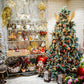 Christmas Tree in Decoration Shop Backdrop D985