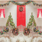 Christmas Wreath Fence Decoration Backdrop D995