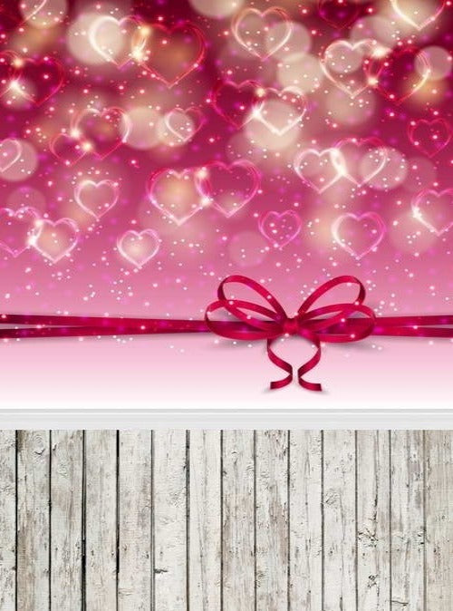 Valentine's Day Gift Love Heart Wood Floor Photo Booth Backdrop