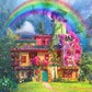 Magic Flower Hut Rainbow Photography Backdrop FA-35