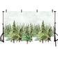 Christmas Trees Backdrop Watercolor Painting Snow Backdrop for Photography G-1202