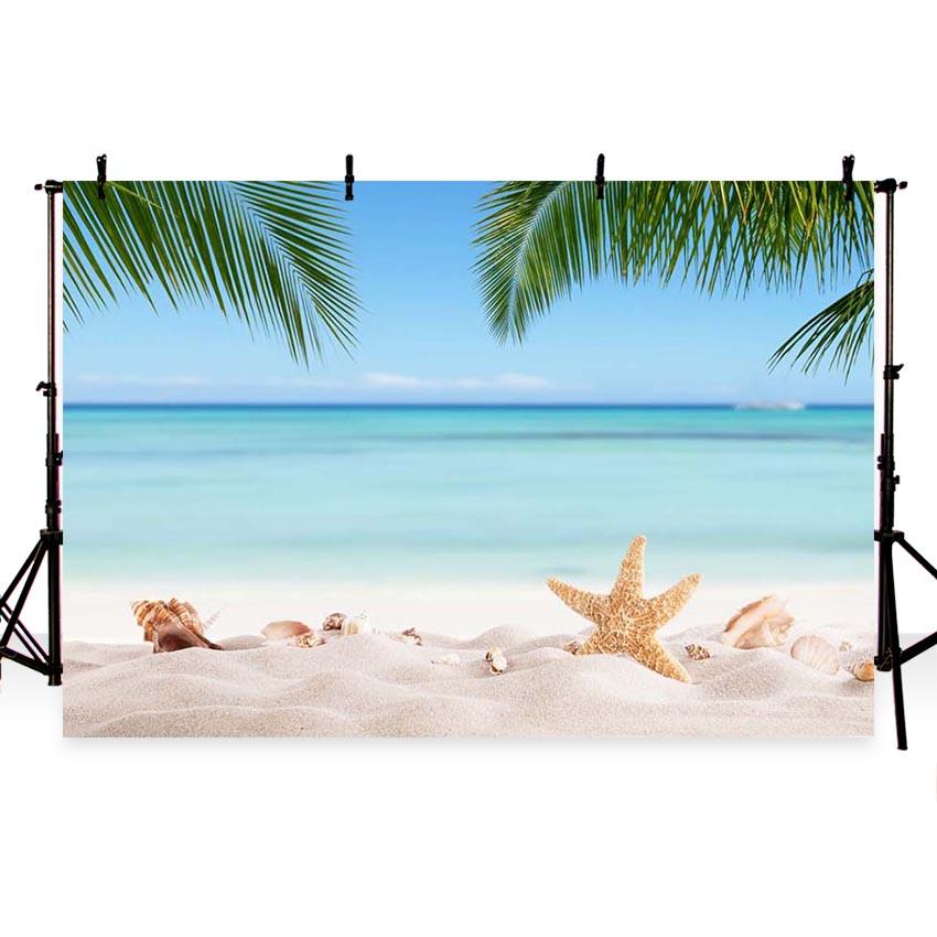 10x8ft photo backdrop, starfish coastal soft polyester... Beach Backdrop Ocean Blue Sky Starfish Summer Backdrop G-228