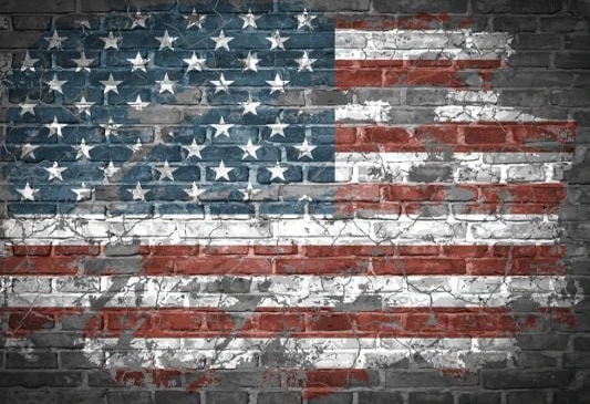 Graffiti American Flag Independence Day Brick  Photography Backdrops G-30